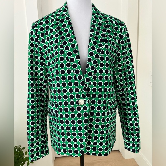 Michael Kors Jackets & Blazers - MICHAEL KORS Green Black White Polka Dot Lined Blazer Event Party Business Chic